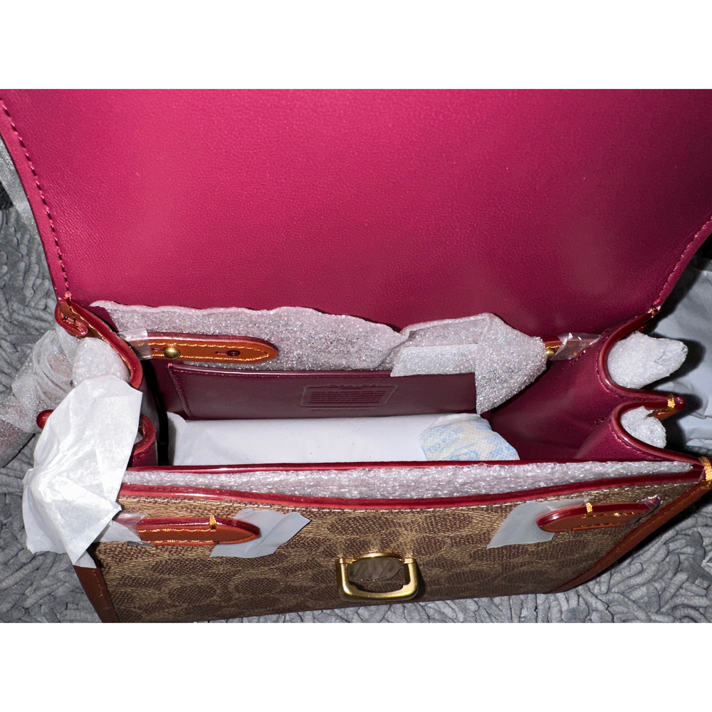 Coach Sammy Top Handle 21 In Signature Canvas in Brown - Picture 8 of 10